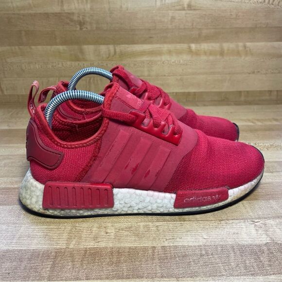 Adidas NMD R1 Mens Size 8 Shoes Sneakers Scarlet/White/Black H01916 - Picture 1 of 7